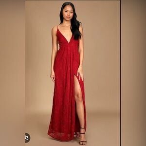 NWT Lulus Wine Lace Dress sz Large